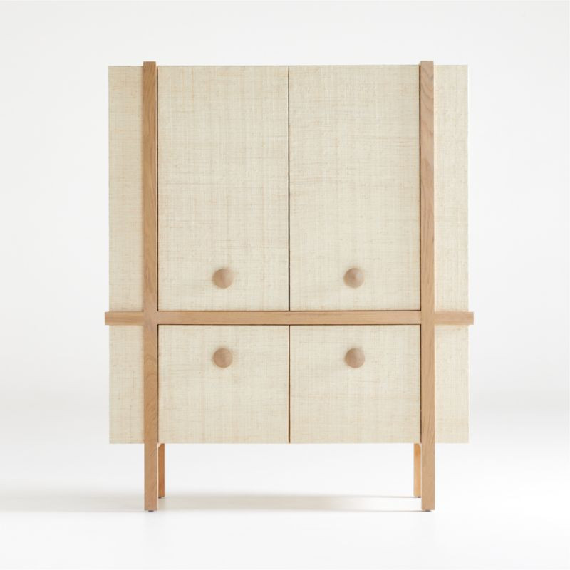 Sands Grasscloth Storage Cabinet + Reviews | Crate & Barrel | Crate & Barrel