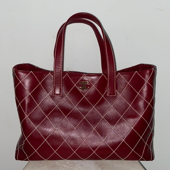 CHANEL Wild Stitch Burgundy Tote Bag 1/1 rare find UNI Vintage​​​ | Poshmark