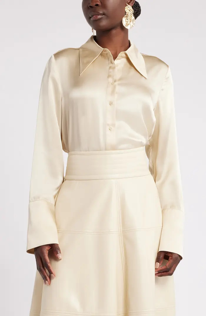 Megan Renee Silk Button-Up Shirt | Nordstrom