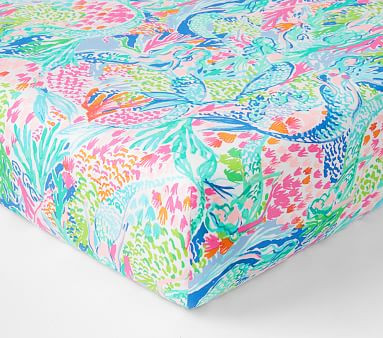 Lilly Pulitzer Mermaid Cove Organic Crib Fitted Sheet | Pottery Barn Kids