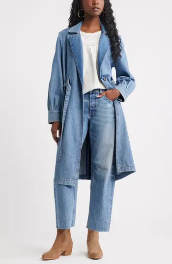 Treasure & Bond Denim Trench Coat in Medium Wash at Nordstrom Rack | Nordstrom Rack
