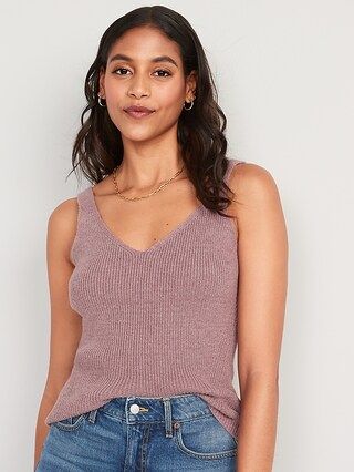 V-Neck Rib-Knit Sweater Tank Top for Women | Old Navy (US)