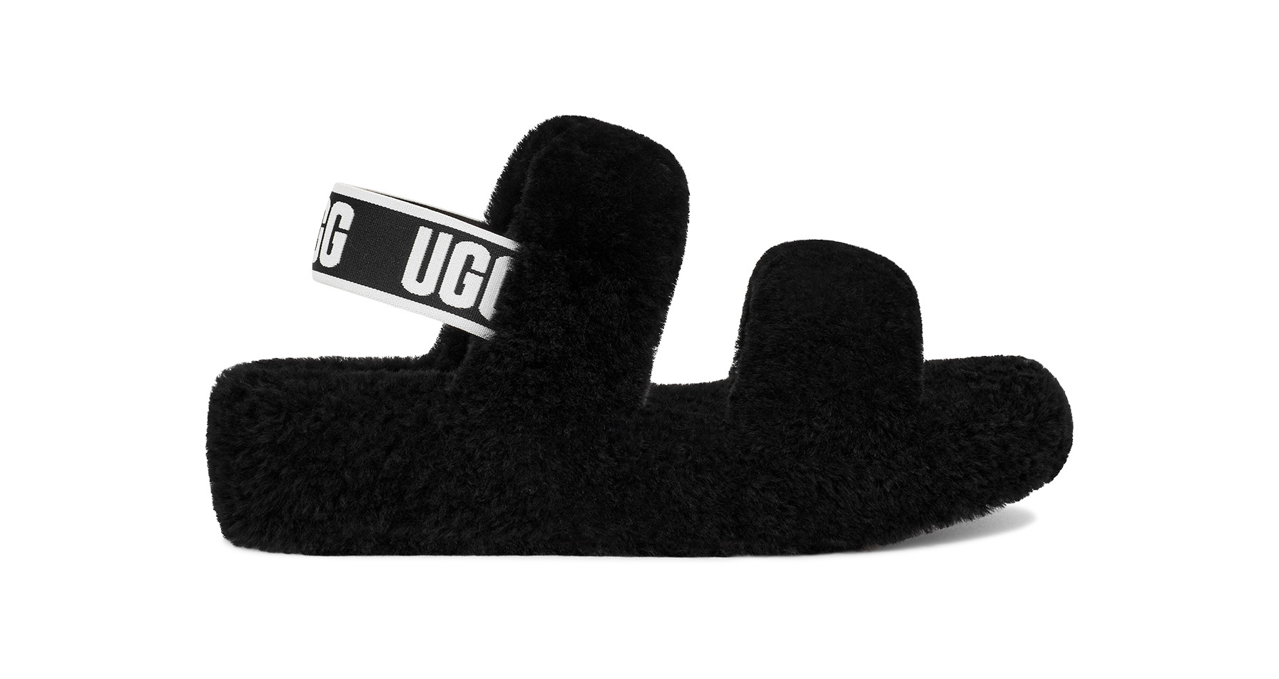 UGG Women's Oh Yeah Sheepskin Slippers in Black, Size 8 | UGG (US)