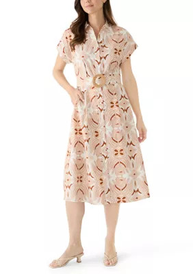 Women's Floral Button Front Shirtdress | Belk
