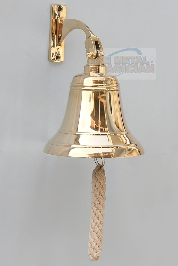 Brass Ship Bell Polished Nautical, Heavy Duty Polished Brass Bell, Brass Maritime Duty Watch Ship... | Amazon (US)