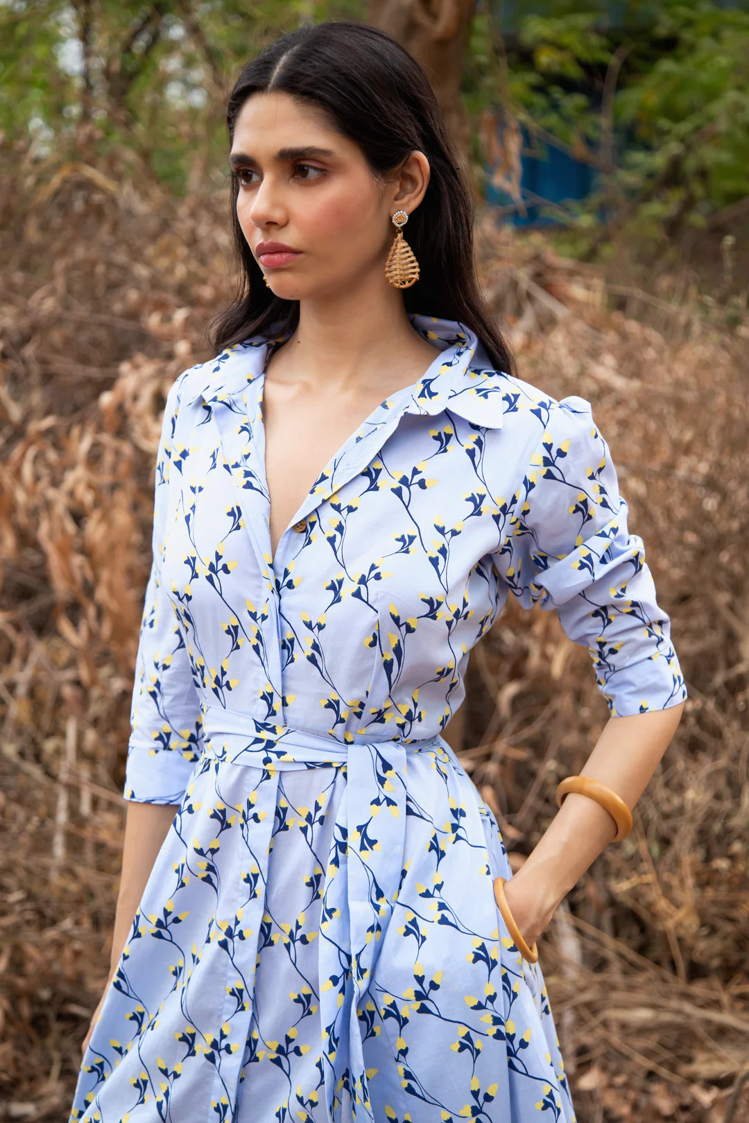 Emily Dress in Gordes Bluebell | Beau & Ro