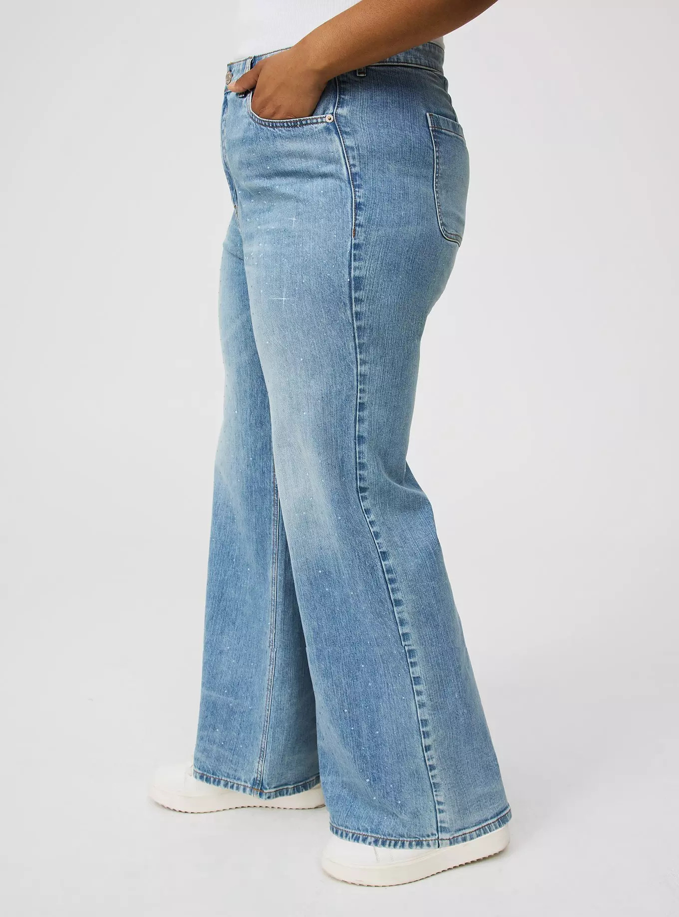 High-Rise Wide-Leg Rhinestone Jean | Torrid (US & Canada)