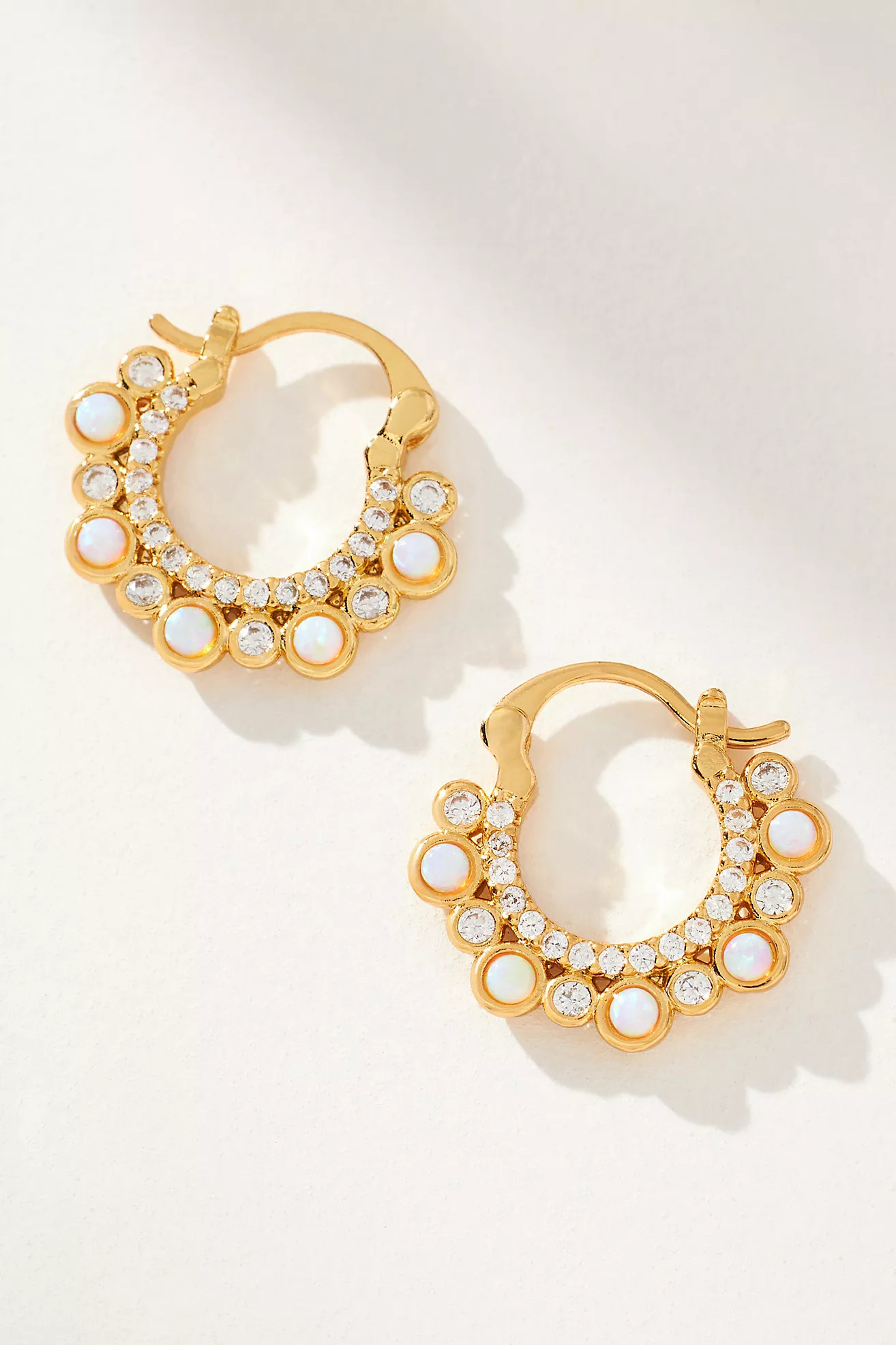 Cabochan Enamel Hoop Earrings | Anthropologie (US)