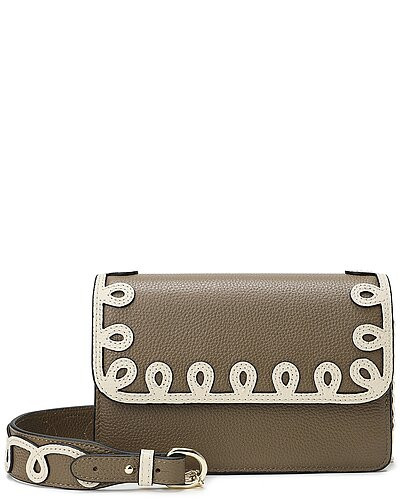 Fold-Over Leather Lace-Effect Crossbody | Gilt & Gilt City