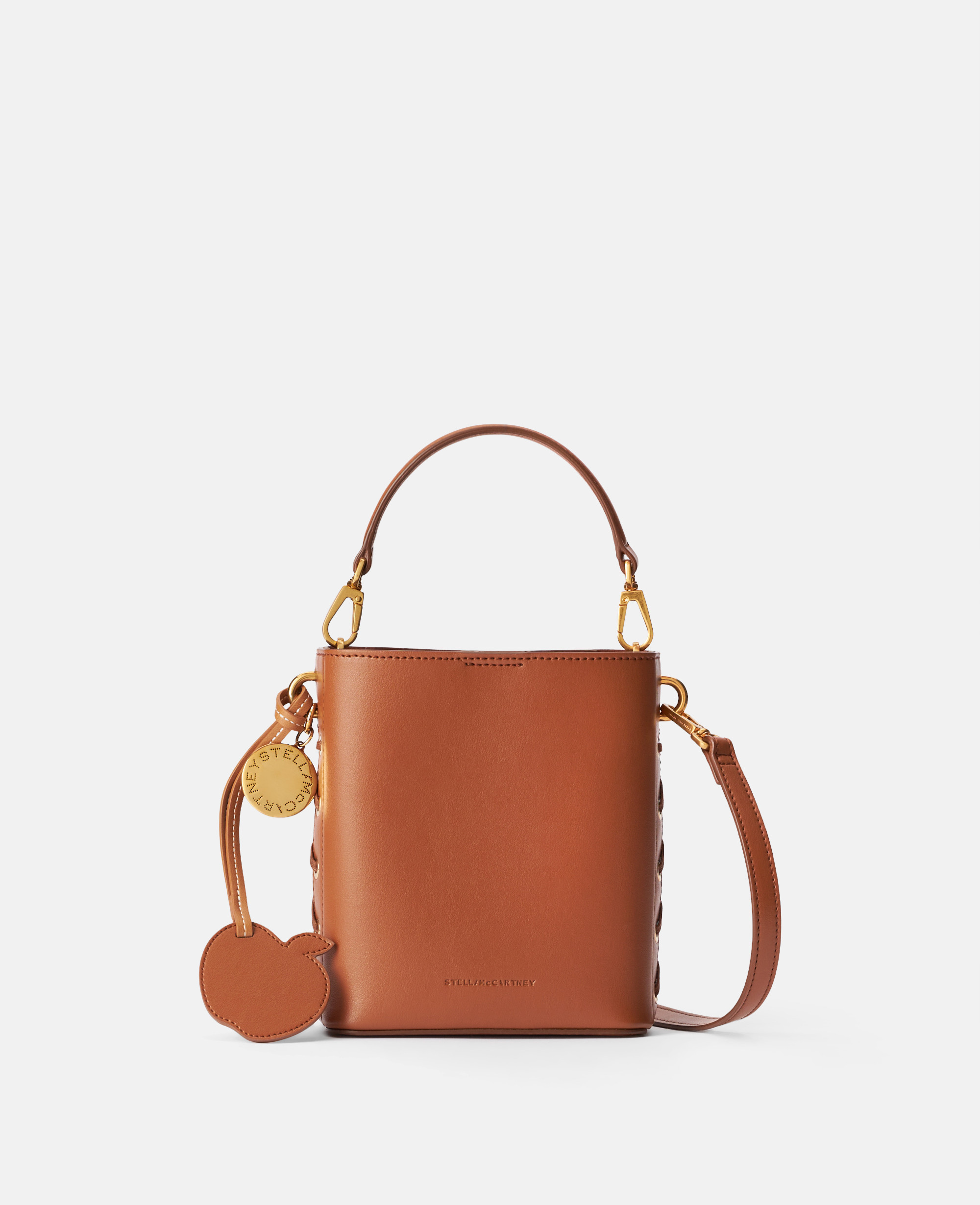 Stella McCartney - Whipstitched Bucket Bag, Woman, Tan brown | Stella McCartney (Global)
