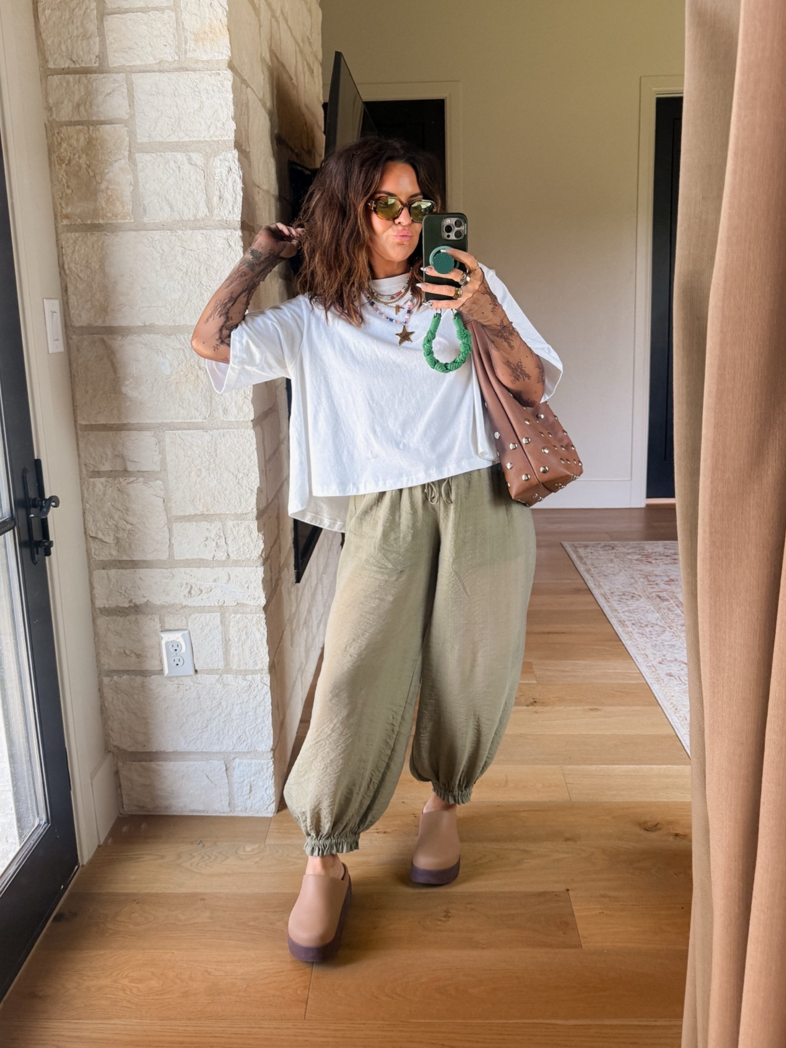Mesh Long sleeve: XL
Tee: XL
Sheer Balloon Pants with lining: Large

#LTKootd #LTKOver40 #LTKMidsize