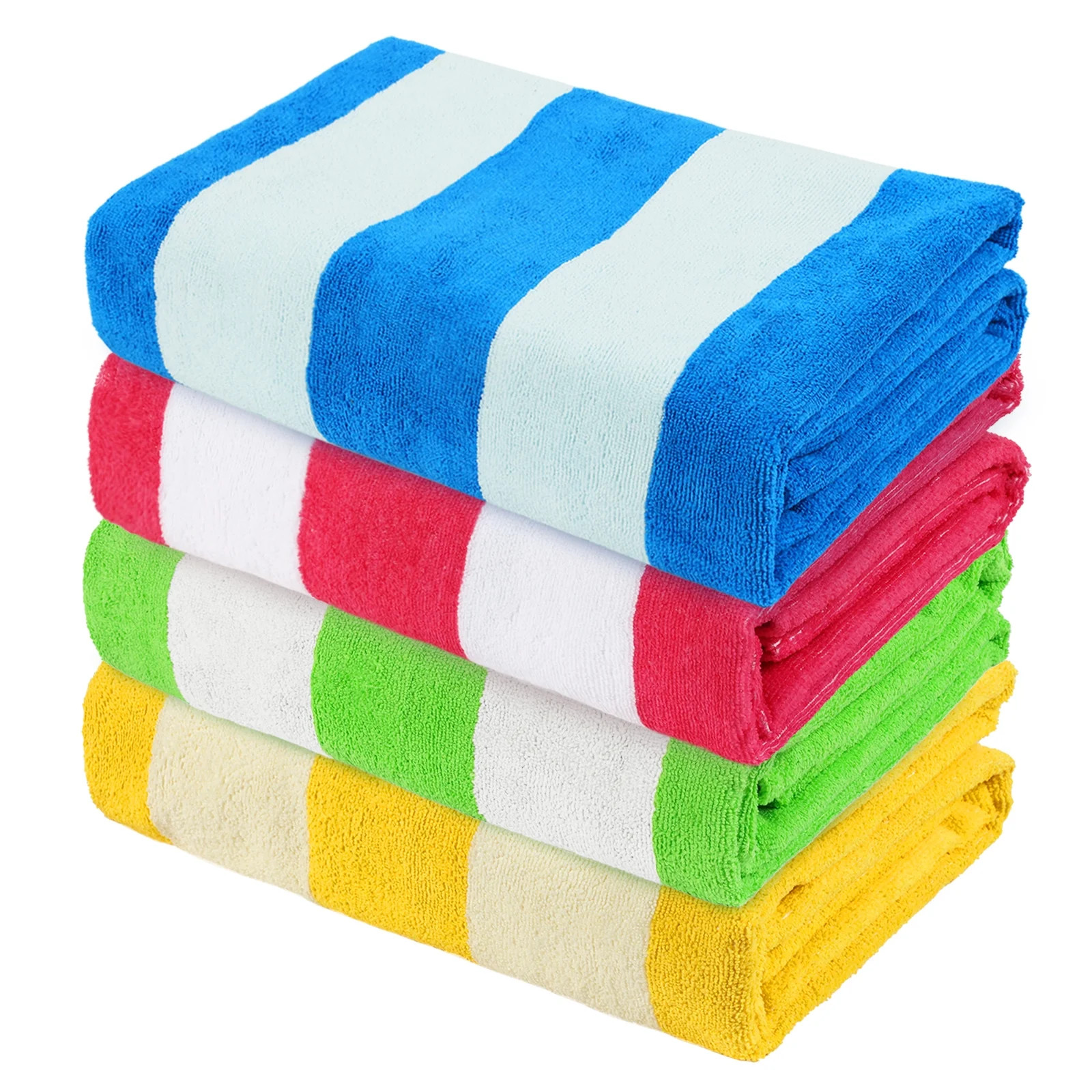 Exclusivo Mezcla 4-Pack Large Beach Towel for Kids and Adults, Microfiber Cabana Striped Pool Bea... | Walmart (US)