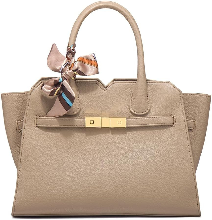 Khaki/Red PU Leather Bags for Women Travel Shoulder Clutch Handbags For Women Fashion Ladies | Amazon (US)