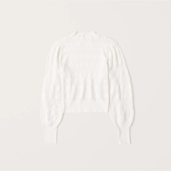 Pointelle Mockneck Sweater | Abercrombie & Fitch (US)