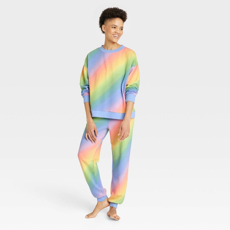Women's Rainbow-Dye French Terry Lounge Sweatshirt - Colsie™ | Target