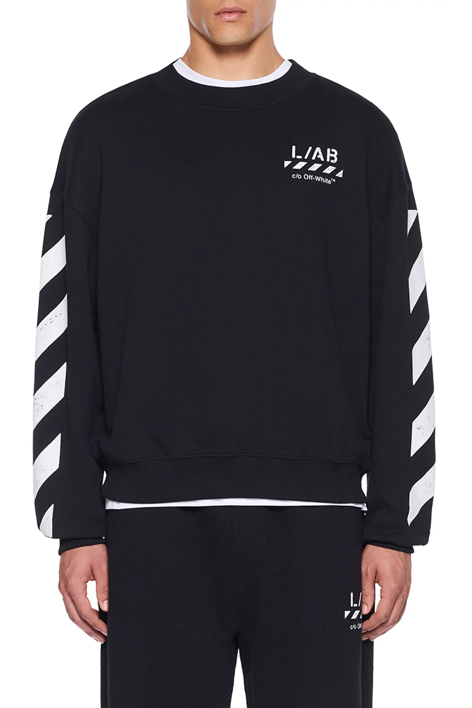 L/AB C/O OFF-WHITE Diagonal Stripe Logo Cotton French Terry Graphic Sweatshirt (Men) | Nordstrom | Nordstrom