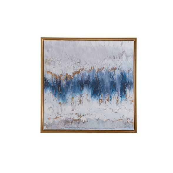 25.5" Square Embrace Gel Coat Framed Canvas Framed Wall Canvas Blue/Grey | Target