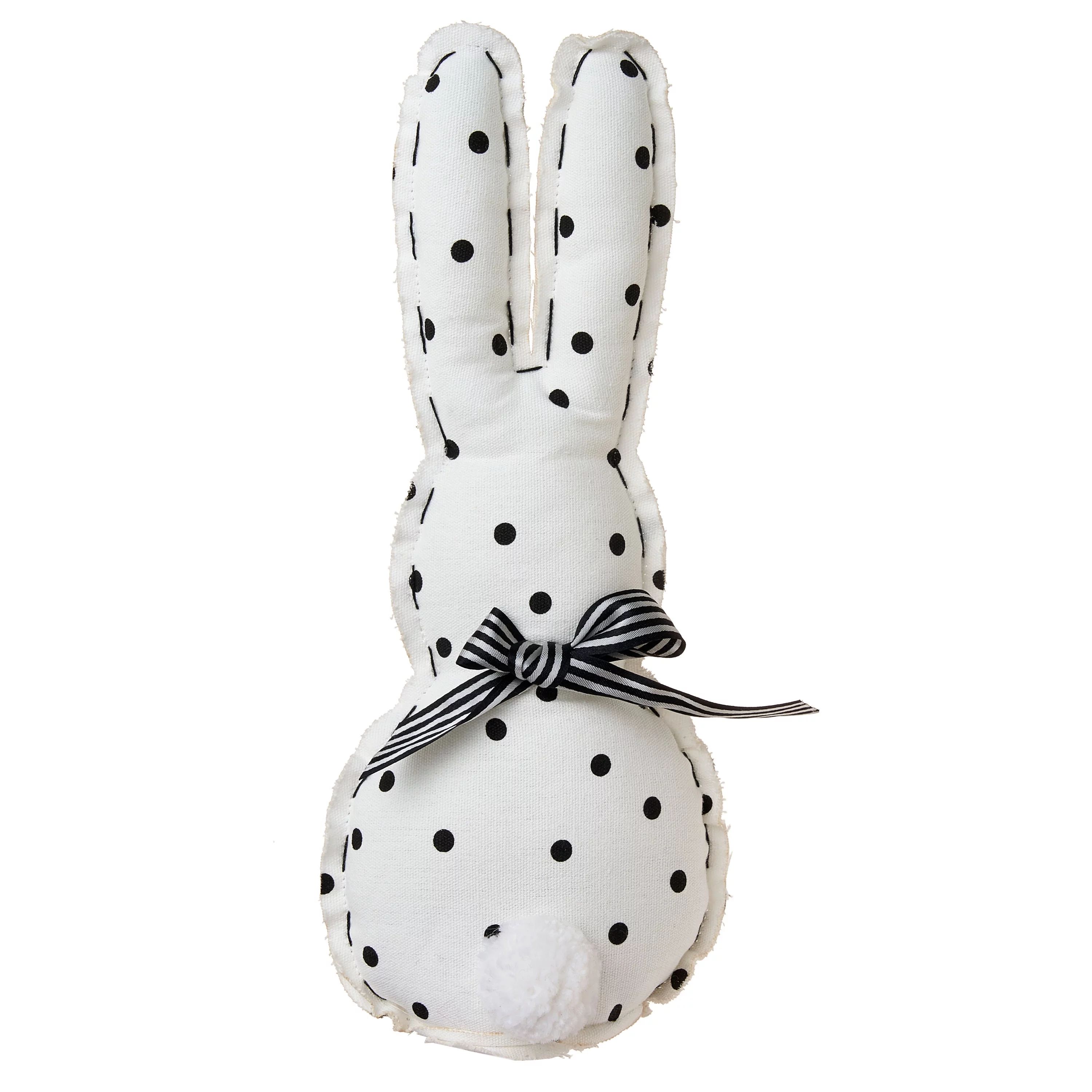 Way to Celebrate Easter Polka Dot Fabric Bunny Tabletop Decoration, Black/White, 11.5" - Walmart.... | Walmart (US)