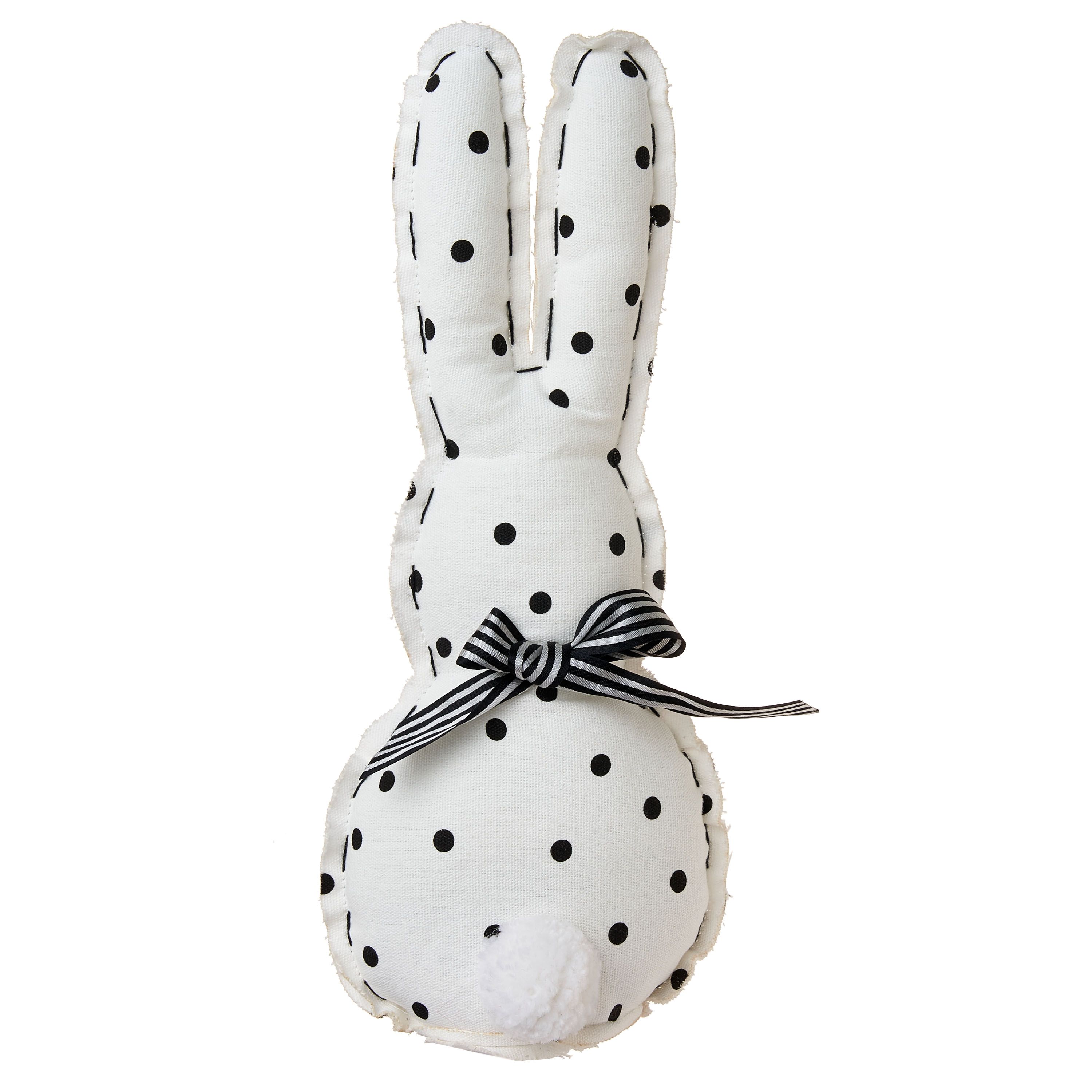 Way To Celebrate Easter Polka Dot Fabric Bunny Tabletop Decoration, Black/White, 11.5" | Walmart (US)