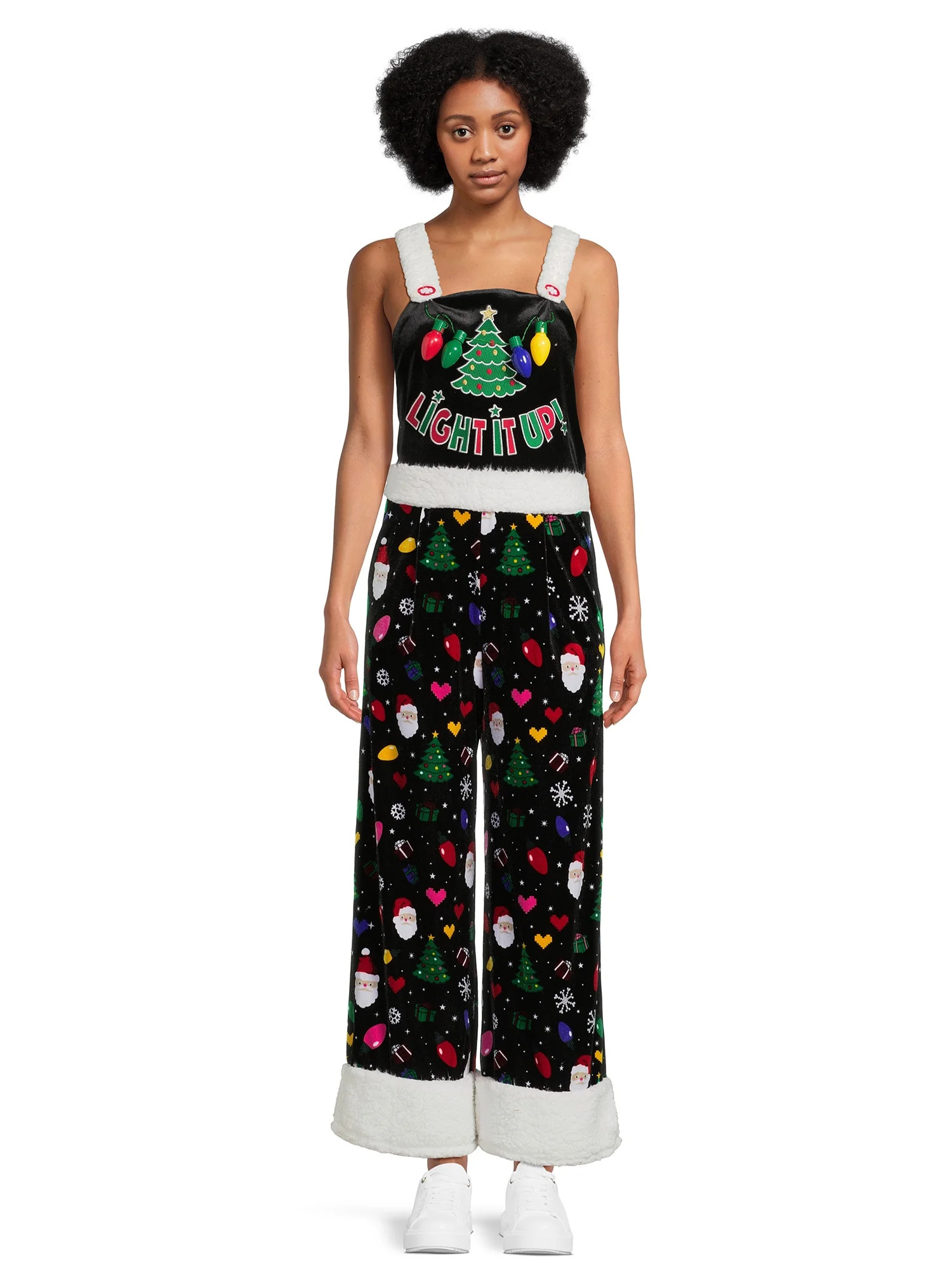 No Boundaries Juniors Light It Up Christmas Jumpsuit, Sizes XS-3XL - Walmart.com | Walmart (US)