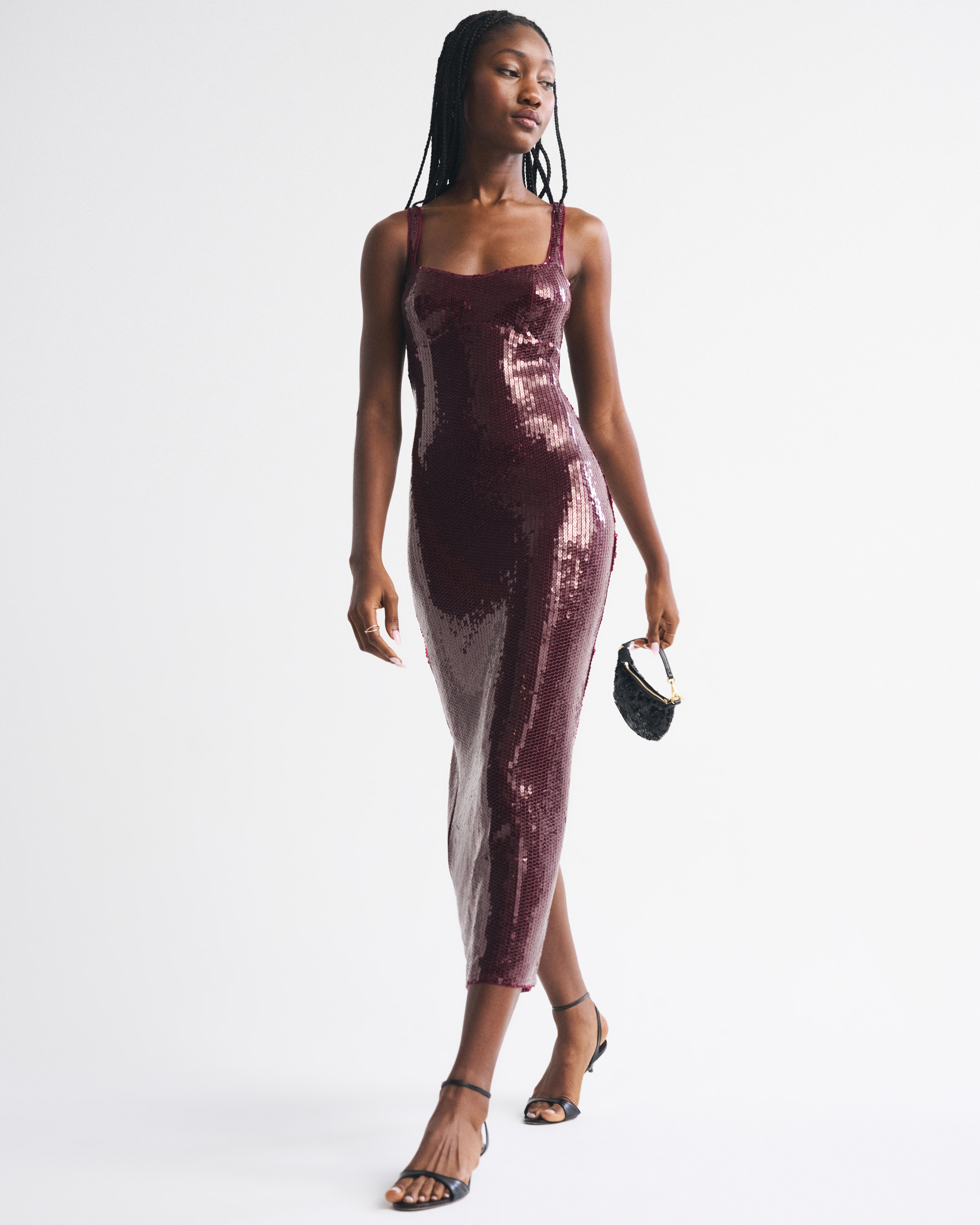 Corset Sequin Midi Dress | Abercrombie & Fitch (US)