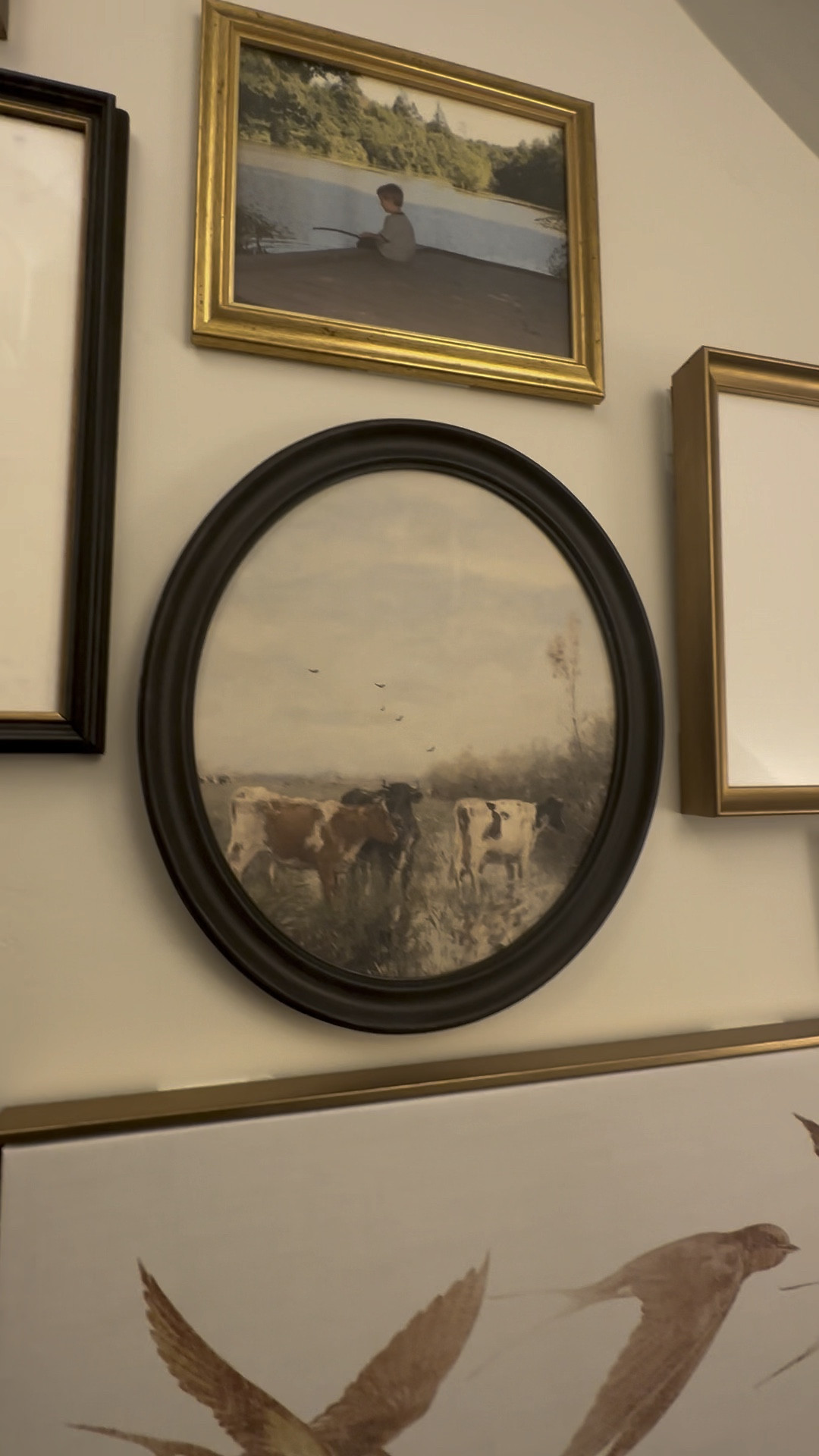 This gallery wall is so random but that's the beauty of it! When it comes to creating a gallery wall, there are no rules. It's all about expressing your personal style and showcasing the pieces that mean the most to you. Mix and match different frames, artwork, photos, and even objects. Whether it's a collection of family photos, travel souvenirs, or eclectic art, the key is to let your creativity shine. Don’t worry about symmetry or perfection – the charm lies in the unique arrangement and the story each piece tells. So, go ahead and create a gallery wall that’s as unique as you are!
#gallarywall #wallart #paintings #birdslover #artlover #fatmart #farmanimals #Sheep

#LTKFindsUnder100 #LTKStyleTip #LTKHome