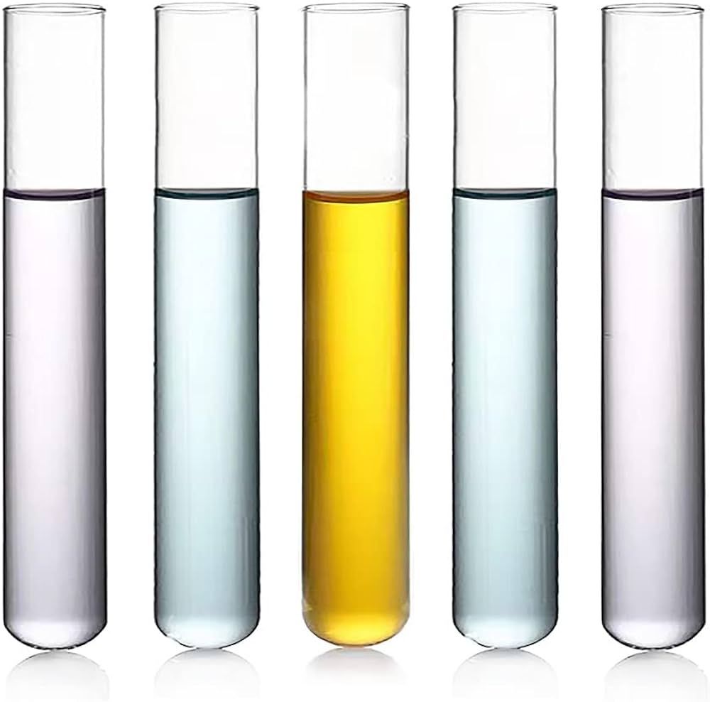 HUAOU 10pcs 60ml Glass Test Tubes, 25x150mm 3.3 Borosilicate Glass Test Tubes for Scientific Expe... | Amazon (US)