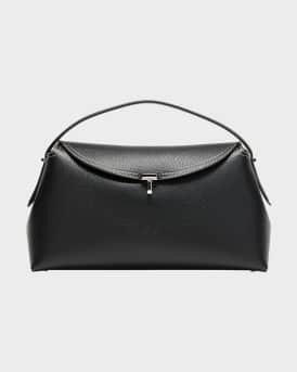 Toteme T-Lock Top Handle Bag in Pebble Grain Leather | Neiman Marcus