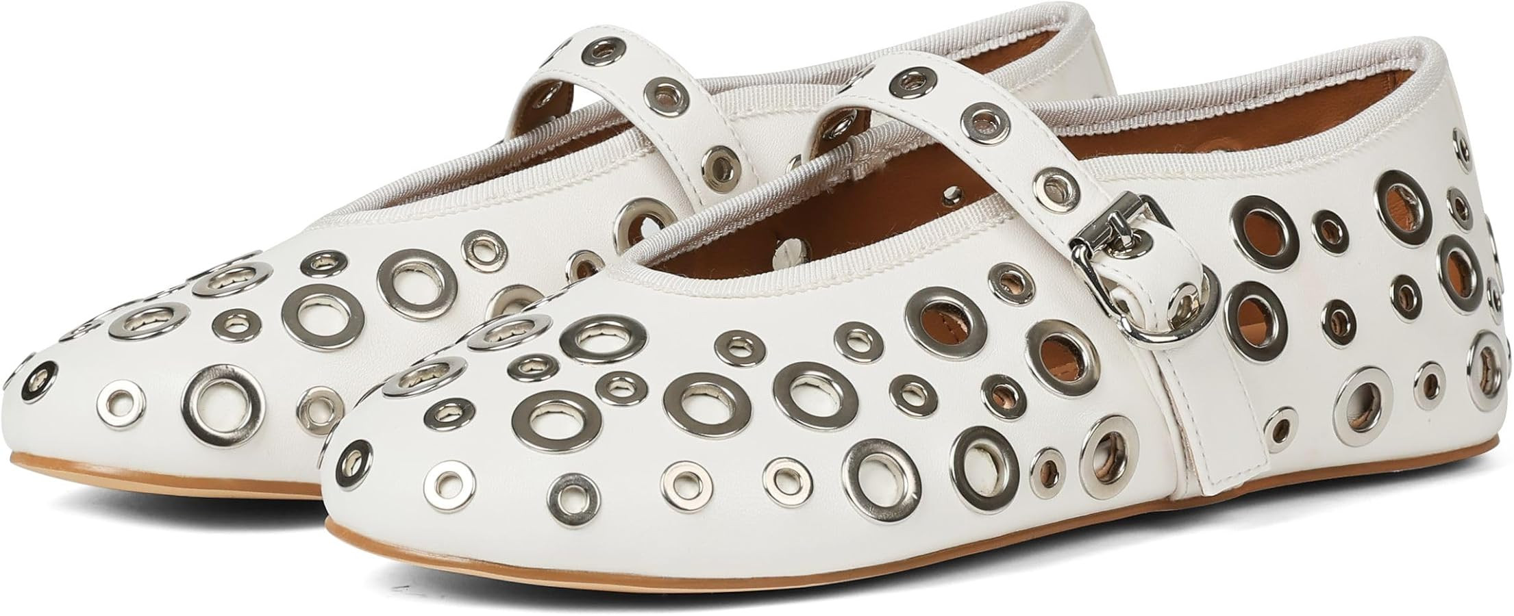 Rhinestone Ballet Flats for Women Round Toe Mary Jane Flats Casual Buckle Ballerina Flats for Wom... | Amazon (US)