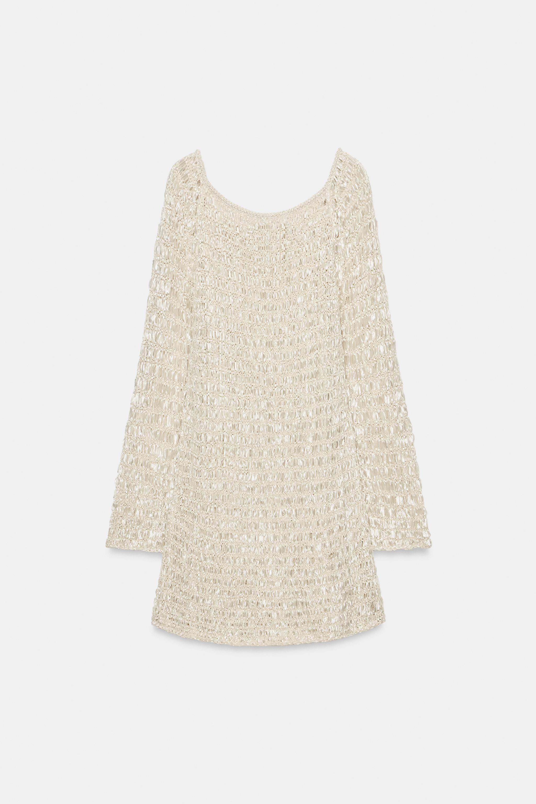 Boat neck long sleeve dress. | Zara US