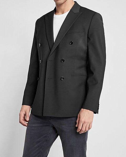 Slim Black Wool-Blend Modern Tech Blazer | Express