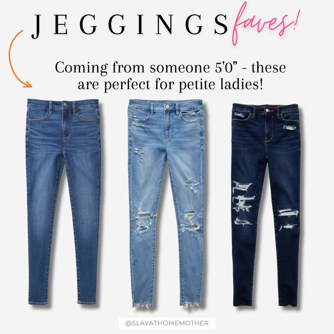 Recently went shopping for jeans in person for the first time in forever, and I had 2 requirements - they had to be JEGGINGS 😍 and they had to fit my super petite frame/legs. These were so stretchy without losing shape, and were everything I wanted and needed (while also being on SALE!!!) love these! They fit tts in 0 Short sizing, highly recommend! 🥰 👖 

Jeans are from American Eagle 😍


#LTKSaleAlert #LTKPetite #LTKmomlife
