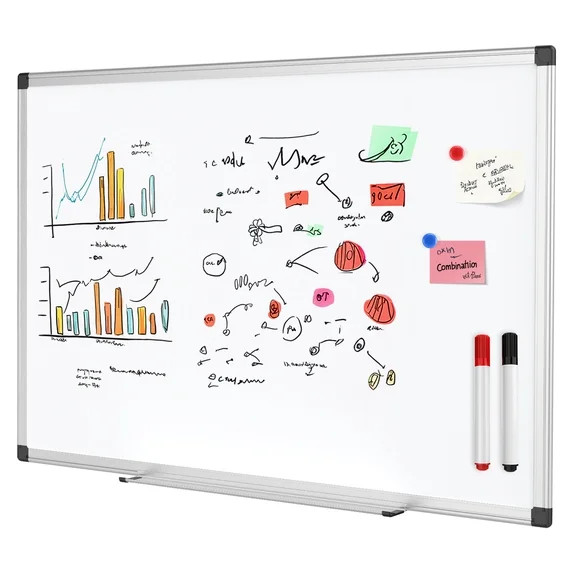 Gianna 36 X 24 inches Magnetic Dry Erase Board with Aluminum Frame, Whiteboard for Home School | Walmart (US)