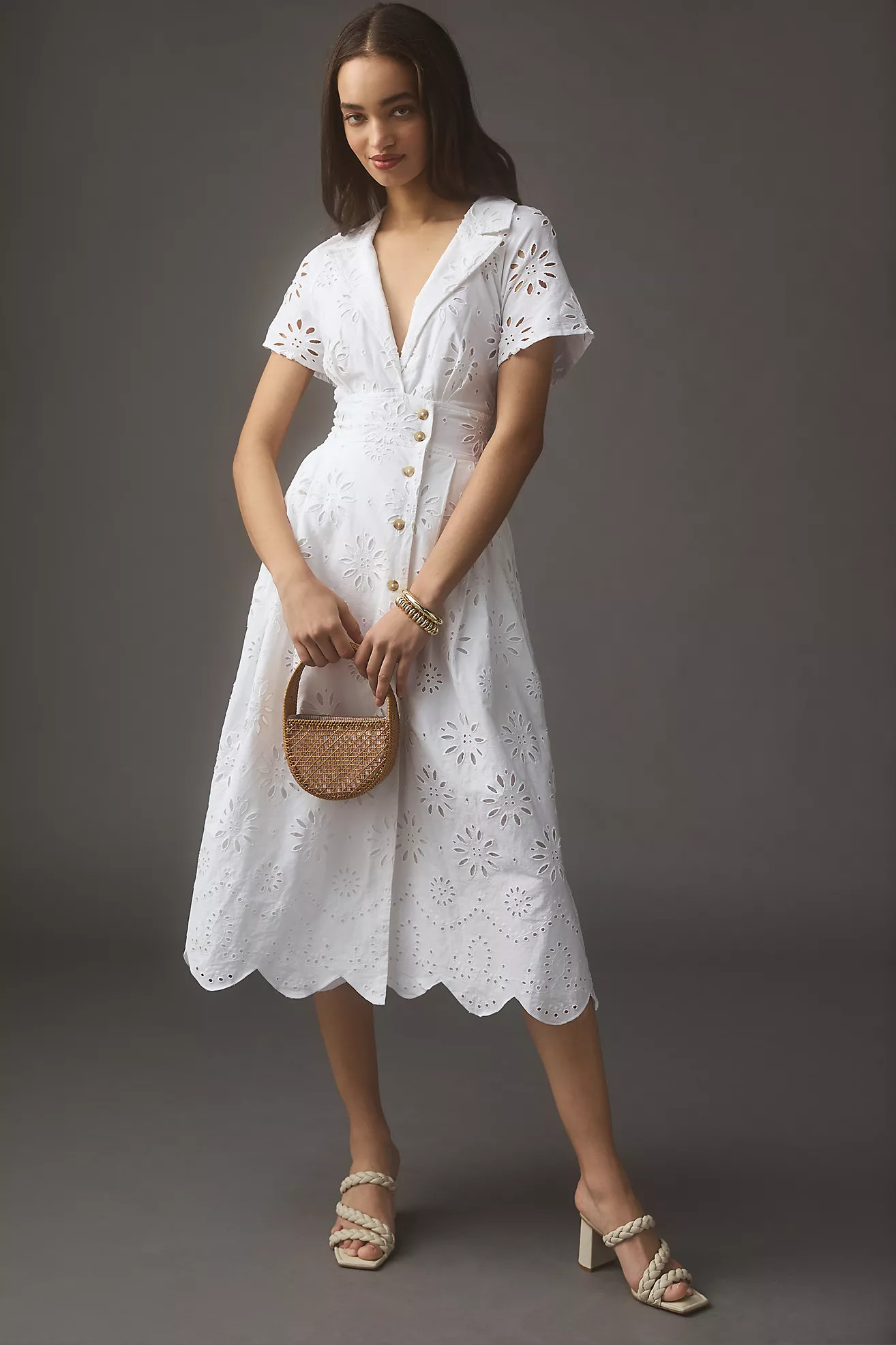 By Anthropologie Eyelet Shirt Dress | Anthropologie (US)