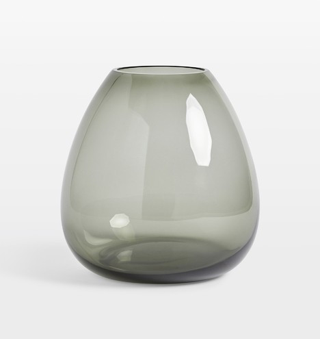 Audrey Medium Wide Mouth Smoke Glass Vase | Rejuvenation