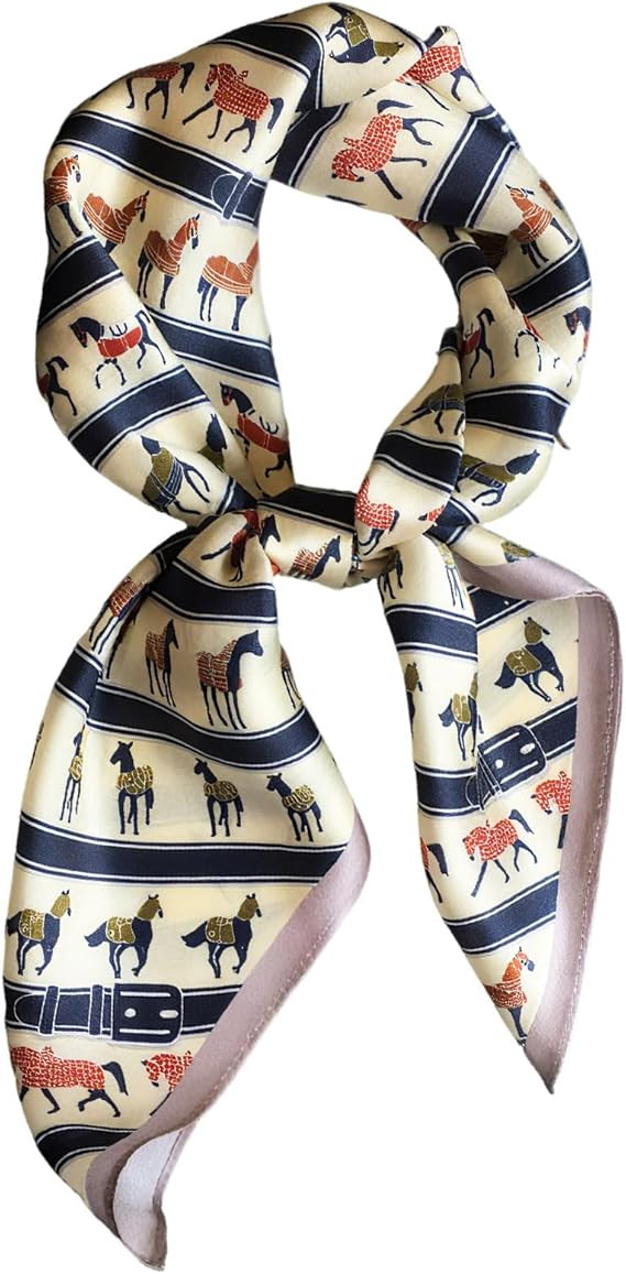 Silky Square Scarfs neck Neckerchief fashion Accessories | Amazon (US)
