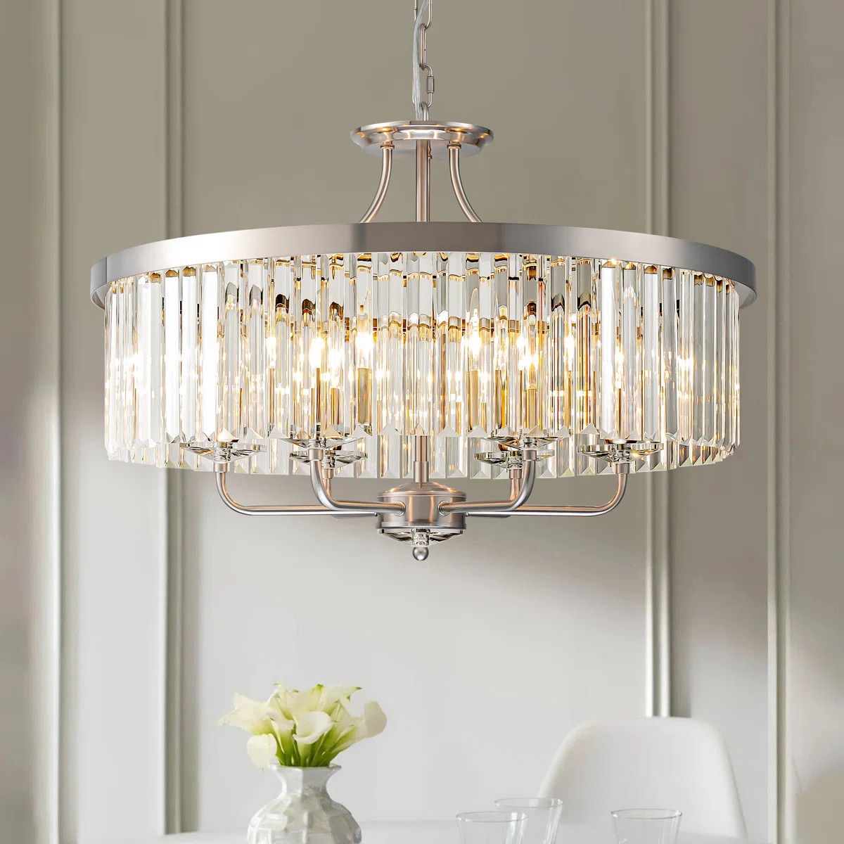 Elonso 6 - Light Dimmable Crystal Drum Sphere Chandelier | Wayfair North America