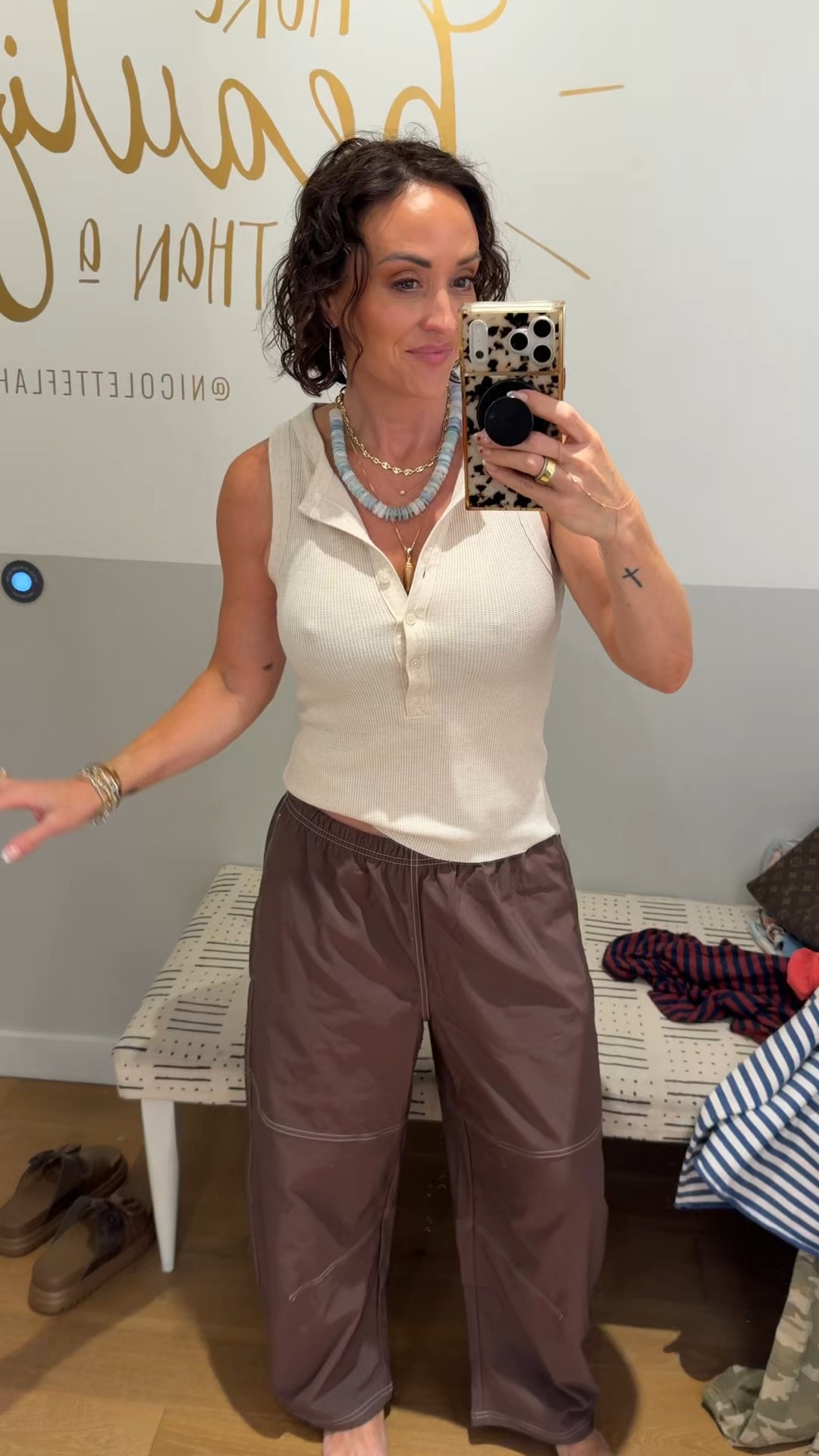 POV: I had no business being here but left with a whole wishlist. 🤍✨

Trying on the cutest new arrivals—from comfy everyday essentials to effortless pieces you’ll wear on repeat. If you’re looking for cozy, flattering, and easy-to-style finds, this haul is for you. Everything is linked on my LTK if you want to shop the looks!

S in all tops 
XS in joggers 
S pull on brown barrel 
S animal print pants 
M in balloon drawstring tan for extra volume. Def makes it v oversized. 

#Aerie #AerieStyle #AerieHaul #LTKStyle #LTKFashion #EverydayStyle #ComfyChic #CasualOutfits #OutfitInspo #FashionFinds