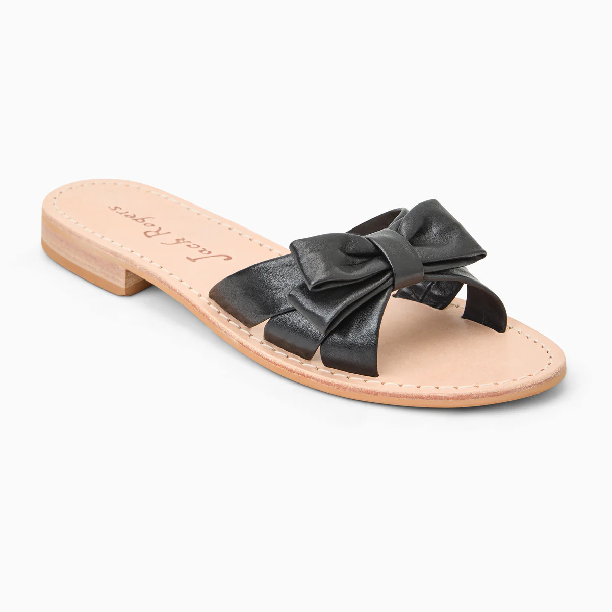 Jack Rogers Brightly Bow Sandal | Nappa Leather | Black | Jack Rogers