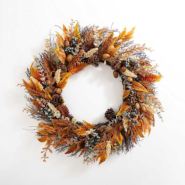 Fall Foliage and Blue Berry Wreath | Kirkland's Home