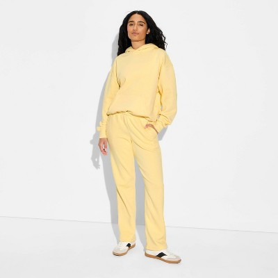 Women's Mid-Rise Slim Straight Sweatpants - Wild Fable™ Light Yellow M | Target