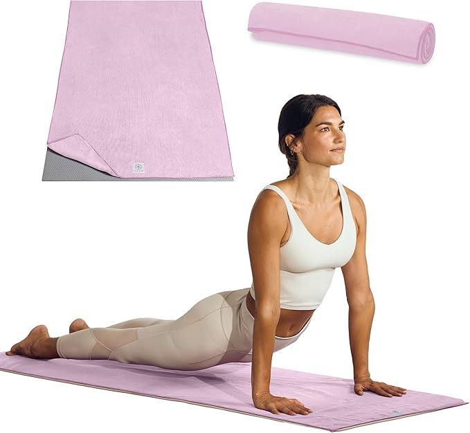 Gaiam Yoga Mat Towel, Non-Slip Microfiber (Heron Lilac) | Mat-Sized Fit | Quick-Dry Microfiber | ... | Amazon (US)