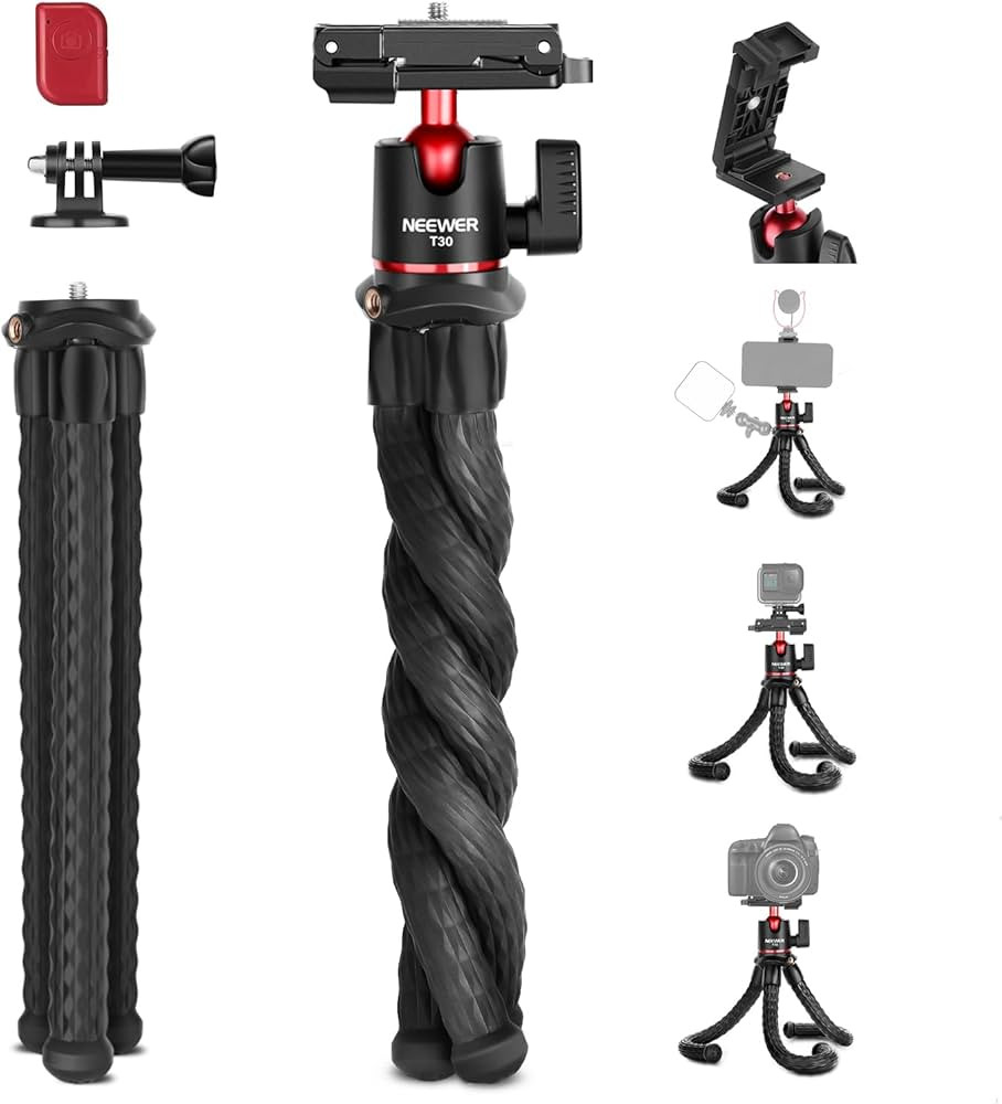 NEEWER Camera Tripod with Remote, Mini Flexible Tripod Stand with Action Camera Mount Adapter for... | Amazon (US)