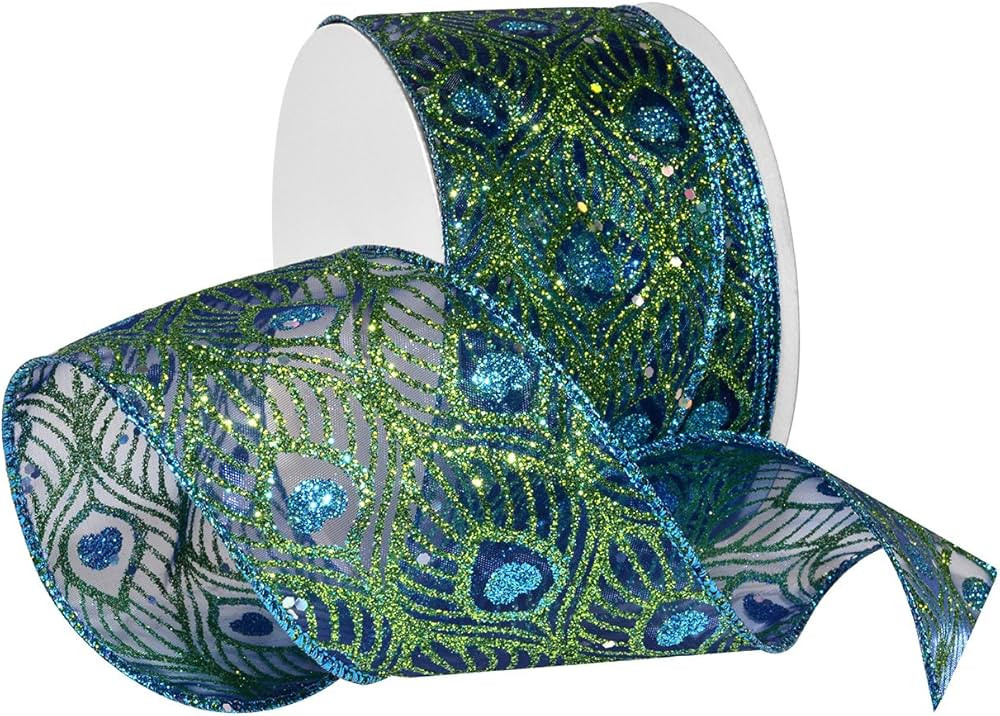 Morex Ribbon Wired Nylon Trumpeter Ribbon, 2-1/2"" x 20 yd, Turquoise (7708.60/20-712) | Amazon (US)