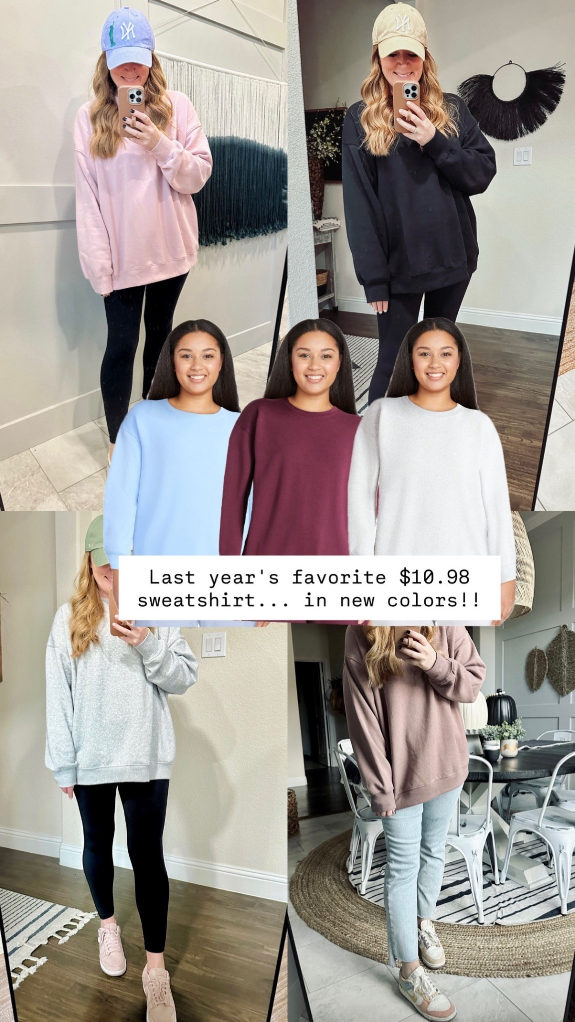 Last year's favorite crewneck... now in new colors!! I sized up 2 to an XL to wear with leggings! 

Walmart for the win!

#LTKOver40 #LTKFindsUnder50 #LTKActive