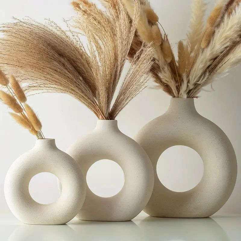 Donut Ceramic Vase Set Modern Boho Decor Round Ceramic Vase - Temu | Temu Affiliate Program