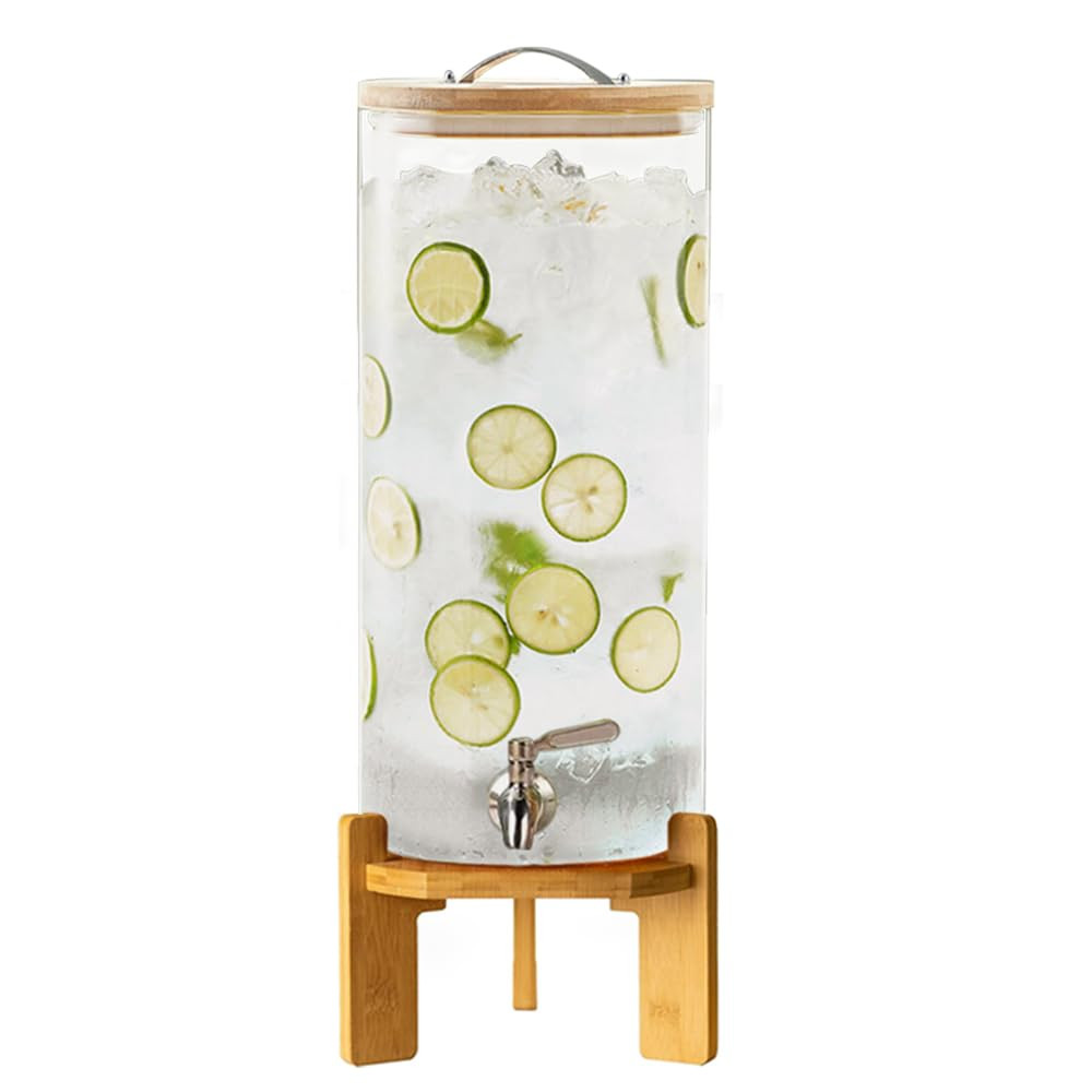 Beverage Dispenser, 2.9 Gallon Glass Drink Dispenser with Stand, Glass water dispenser with Spigo... | Amazon (US)