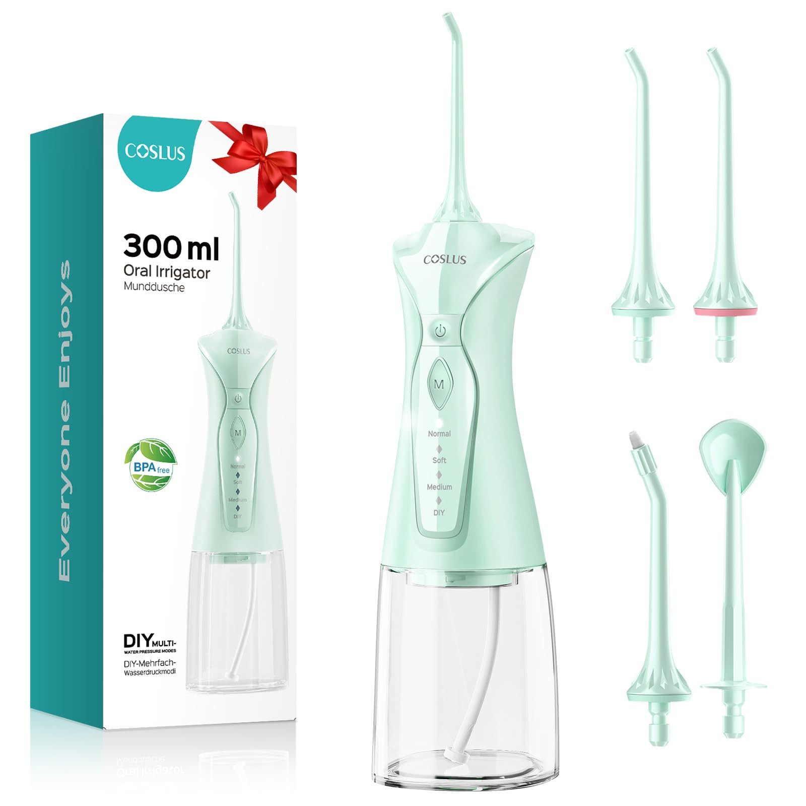 COSLUS Water Dental Flosser Pick for Teeth: 4 Modes Cordless 300ML Larger Tank Portable Water Tee... | Amazon (US)