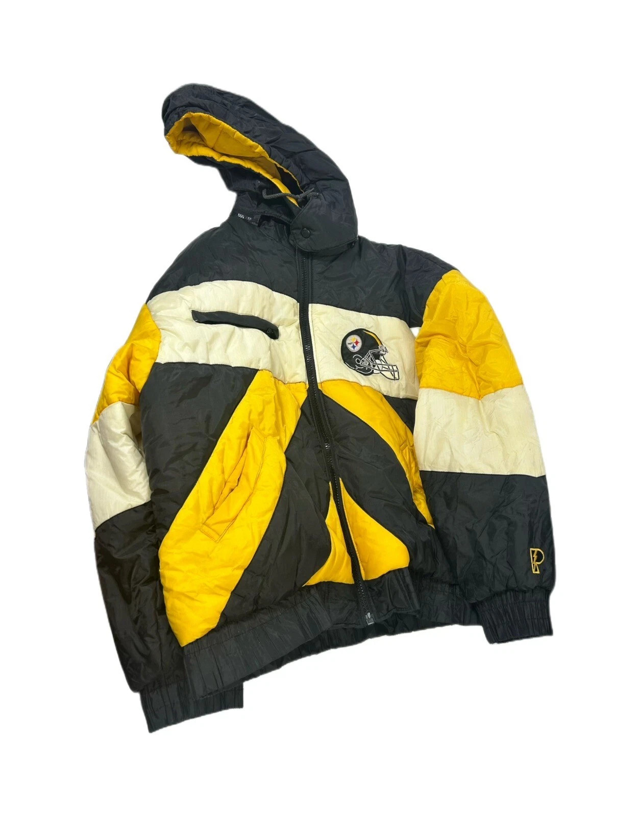 Vintage Pittsburgh Steelers Jacket XL Pro Player Puffer Coat Hooded 90’s NFL | eBay US