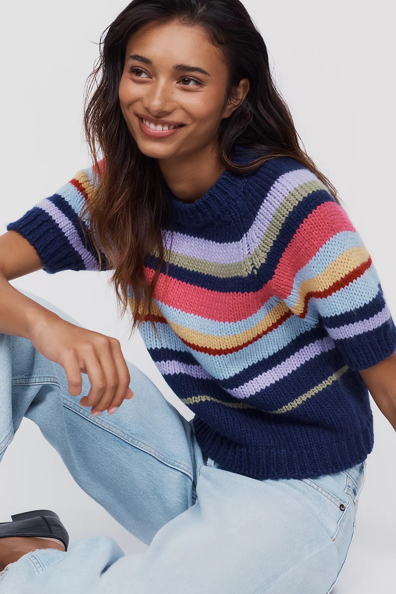 Wool Blend Short-Sleeve Sweater | Anthropologie (US)